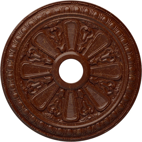 Ekena Millwork Bristol Medallion (Canopies up to 3 7/8"), 23 1/2"OD x 3 7/8"ID x 1"P, Burnished Mahogany Crackle CM23BIBMC - main